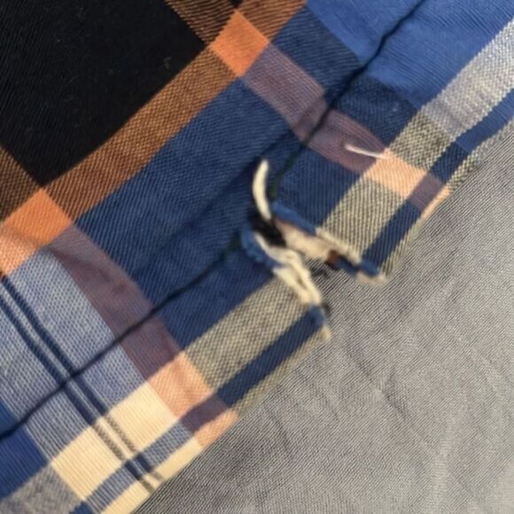 Homemade Plaid Squares Western Corduroy Squares Vintage Quilt 25 In x 54 In - Picture 4 of 14